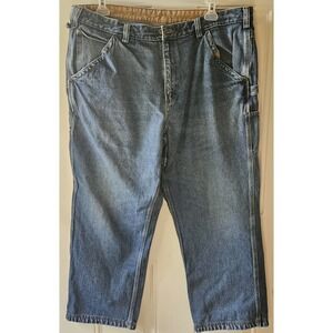 Duluth Trading Co‎ Mens Jeans 42x30 Carpenter Denim Work Pants Relaxed Fit Blue